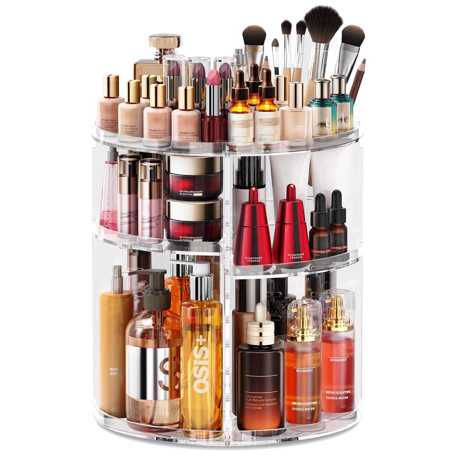 Organizador giratorio de maquillaje y skincare